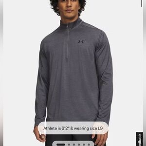 Under Armour Men's Charcoal Heather Quarter-Zip Pullover - NWT